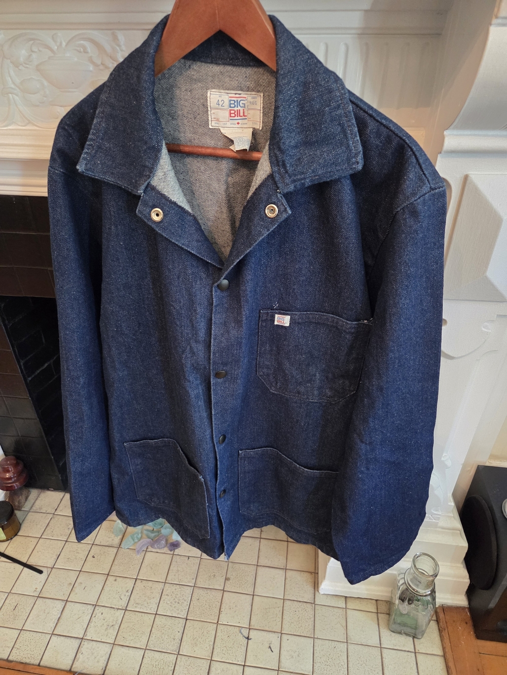 VTG BIG BILL denim chore coat 42 REG F191 - Made in Canada